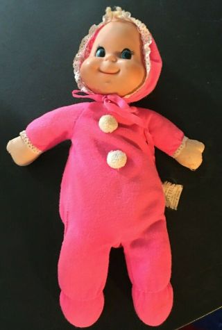Vintage 1970 Mattel Baby Beans Pink Doll 12 3/8 "