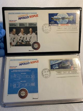 The Epic Flight Of Apollo/soyuz,  Vinyl Folder With Set Of 16 Fdcs,  1975