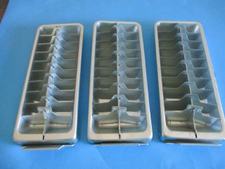3 Vintage Aluminum Ice Cube Trays Frigidaire 20 Cubes Ea.  Gvc