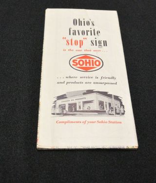 Vintage 1940s Sohio Road Map of Ohio; Standard Oil Co,  Ohio 2