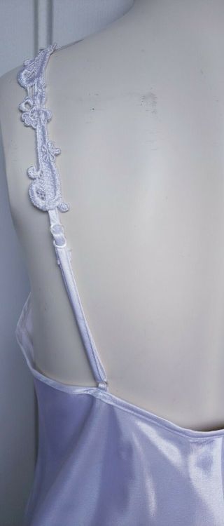 VTG California Dynasty Bridal White Satin Beaded Bow Nightgown Wedding Large 3