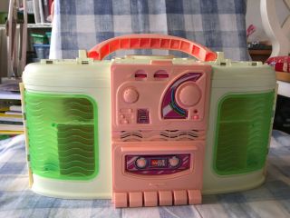 Vintage Mattel 1999 Barbie Fold - Out Boombox Play House With Radio That