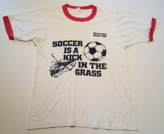Vintage Soccer Is A Kick In The Grass T Shirt Tee Humor Ringer Mid Atlantic Camp