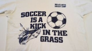 vintage SOCCER IS A KICK IN THE GRASS T Shirt tee humor ringer mid atlantic camp 2