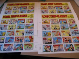 Usa 1995 4 Sheets 32c Comic Strip Classics Sheets (4)