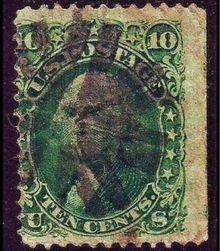 Us 89 Yellow Green With Purple Fancy Cancel,  " E " Grill,  Natural Se.  Scott $625,