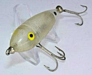 Vintage Heddon 2 - 7/8 " Baby Zara Spook 9gr Clear Plastic Surface Fishing Lure