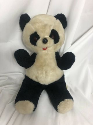 Vintage Well Made Happiness Aid Stuffed Panda Teddy Bear Plush 19 Inch