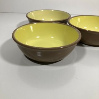 5 Vintage TST Chateau Buffet Terre Yellow Brown Custard Cups 6” 2