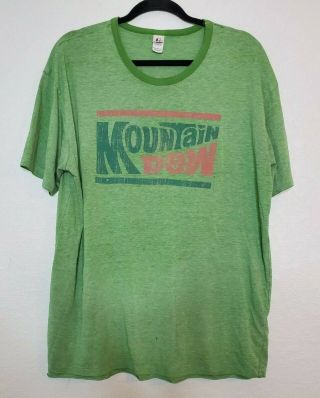 Mountain Dew Soda Pop T Shirt Vintage Style Logo Xl X - Large Gaziani Rare