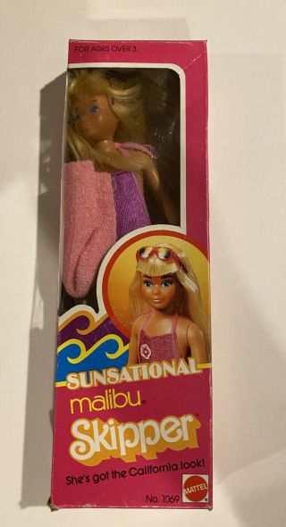 Vintage Mattel Sunsational Malibu Skipper - 1981 - 1069 In The Box