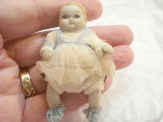 Vintage Bisque Porcelain Baby Doll 2 3/4 " Japan Jointed Arms & Legs