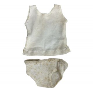 Vintage 1980s Sasha Doll Clothing - Plain Jersey Undershirt And Underpants Set