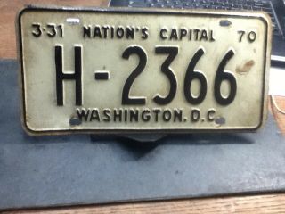 License Plate Tag Vintage Washington Dc " Nation 