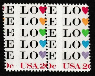 1984 U.  S.  Scott 2072 Love Stamps Never Hinged Misperfs Error