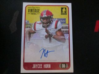 Jaycee Horn 2021 Onyx Vintage Football Rookie Autograph Card Fajh