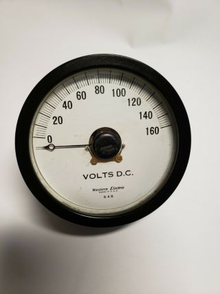 Vintage Western Electric Voltmeter D.  C.  3.  5 " Electric Gauge D 4 D