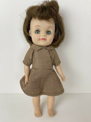 Vintage 1965 Effanbee 8.  5” Brownie Girl Scout Doll In Uniform Sleep Eyes