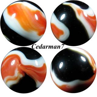 Cedarman7; Vintage 3/4 " Polished Akro Agate Rebel Shooter Marble Out Of Round