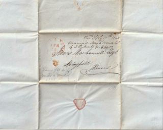 Us 1848 Stampless Cover St.  Louis Mo.  - Springfield Ill.  " Wants To Buy A Mule "