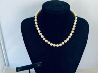 Vtg.  Monet Cream Faux Pearl Gold Tone Beaded Necklace