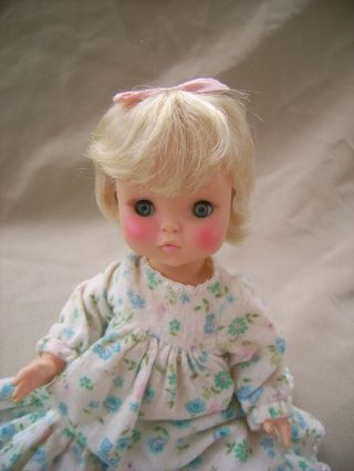 Vintage 1966 Effanbee 11” Pun ' kin Doll Sleeping Eyes Dressed Nightgown 3