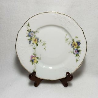 Antique Hermann Ohme,  Germany Gold,  Embossed,  Floral 6 " Bread Plate 1885 - 1910
