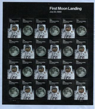 2019 Sc 5399 - 5400 Forever 55c Moon Landing 50th Anniversary Sheet Of 20 Stamps