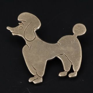 Vtg Sterling Silver - Beau Poodle Puppy Dog Animal Pet Solid Brooch Pin - 6g