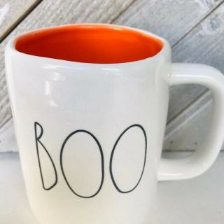Rae Dunn Boo Coffee Tea Hot Cocoa Mug Cup Orange Interior Halloween