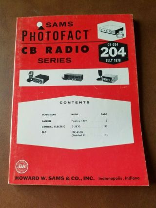 Sams Photofact Cb Radio Series 204 Fanon General Electric Sbe