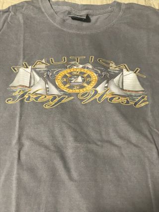 Key West Florida Nautical T - Shirt M Comfort Colors Gray