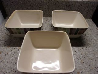 Tabletops Lifestyles Jentry Hand Painted/Crafted Set of 3 Square Bowls 2