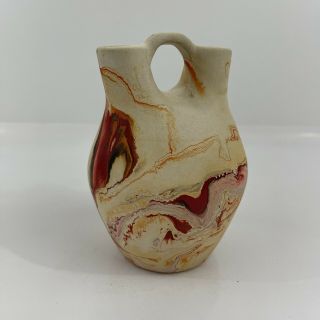 Nemadji Pottery Double Spouted Wedding Art Vase 6”