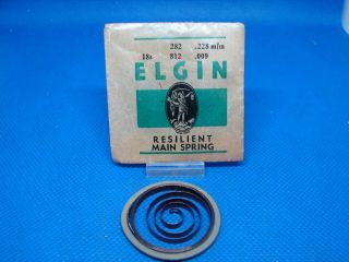 Antique Pocket Watch Nos Main Spring Elgin 18s Repair Part