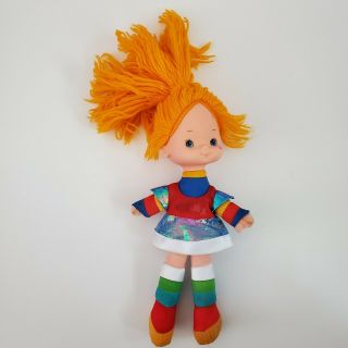 Vintage 1983 Rainbow Brite Bright 10 " Stuffed Doll Mattel Hallmark Cards Dress
