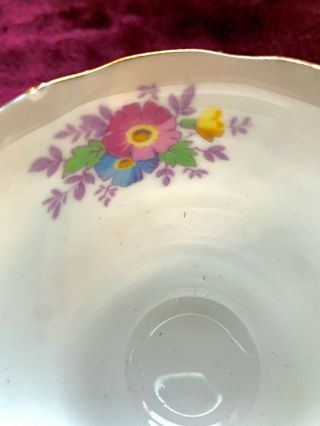 Antique Flowered Porcelain Teacup Gold Trim by Coldclough China Made in England 2