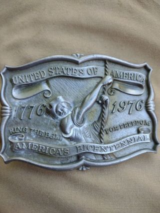 United States Of America Bicentennial 200 Years Of Freedom Vintage Belt Buckle