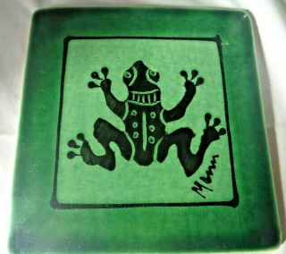 Frog Tile Trivet Signed " Rocky Mann Bar Harbor,  Maine Potter