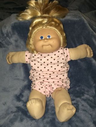 Cabbage Patch Kid Girl Doll W/ Dimple,  1978 - 1983 Blonde Hair Blue Eyes