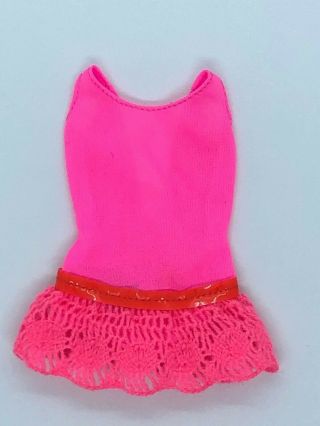 Vintage 1969 Mattel Barbie Pj Hot Pink One Piece Swimsuit
