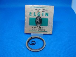 Antique Pocket Watch Nos Main Spring Elgin 16s Repair Part