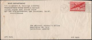U.  S. ,  1946.  Apo 945 Official Cover,  Shanghai,  China - D.  C.