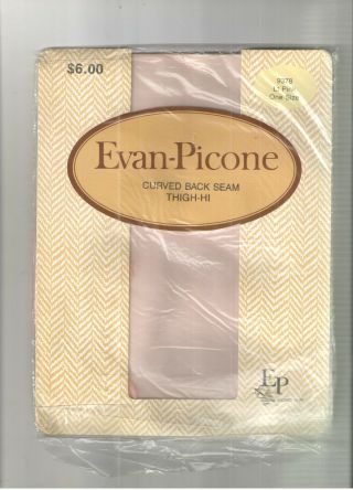 Evan - Picone Style 9378 Curved Back Seam Thigh Highs One Size In Light Pink
