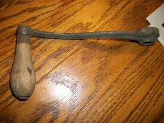 Antique Vintage Farm Tool Hand Crank Handles Wood Metal Round/oblong 8 "