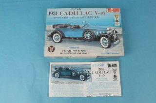 Vintage Jo - Han 1931 Cadillac V - 16 1/25 Scale Model Kit For Box Instructions Only