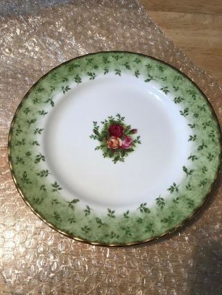 Royal Albert Old Country Roses Bone China 8 1/8 " Green Border Salad Plate Htfind