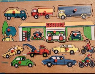 Vintage Simplex Holland Wooden Tray Puzzle Animals Collectible