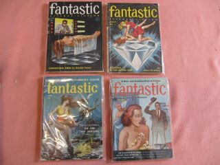 4 Vintage Fantastic Science Fiction Books 3 1956 And 1 1958 In Plastic Sleeves