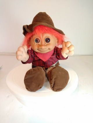 Buckaroo Cowboy Russ Berrie Vintage Troll Kids Doll Country Western Boy 12 " Soft